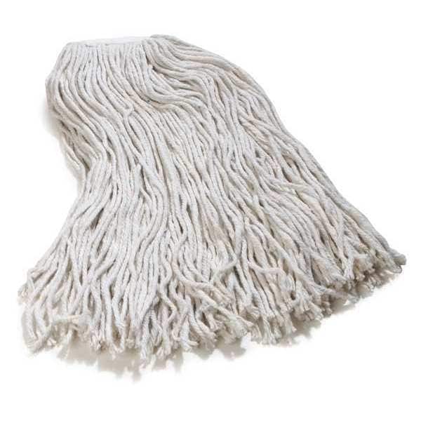 12 in L Mop Head, Cut-End, Natural, Cotton, PK12