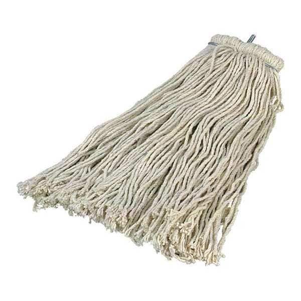 18 in Flat Mop, Screw On Connection, Cut-End, Natural, PK12