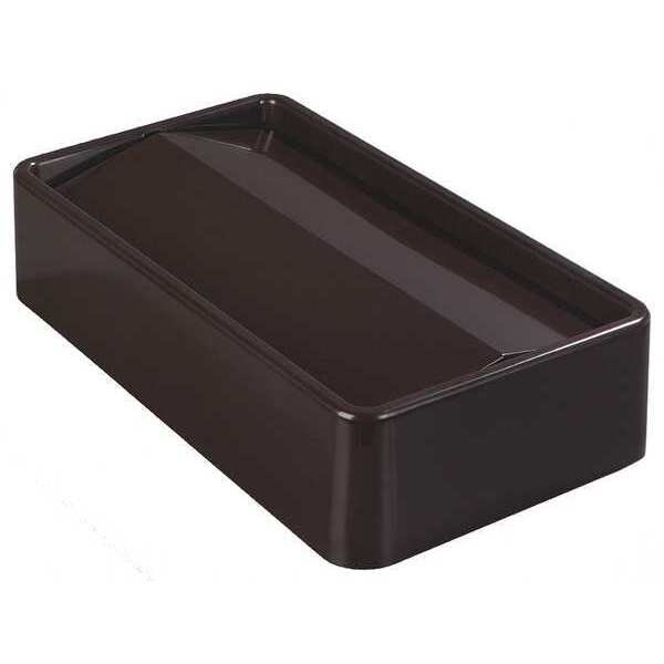 TrimLine (1) 15 Gal, (1) 23 Gal Trash Can Lid, Swing Dark Brown, ABS, 4 PK
