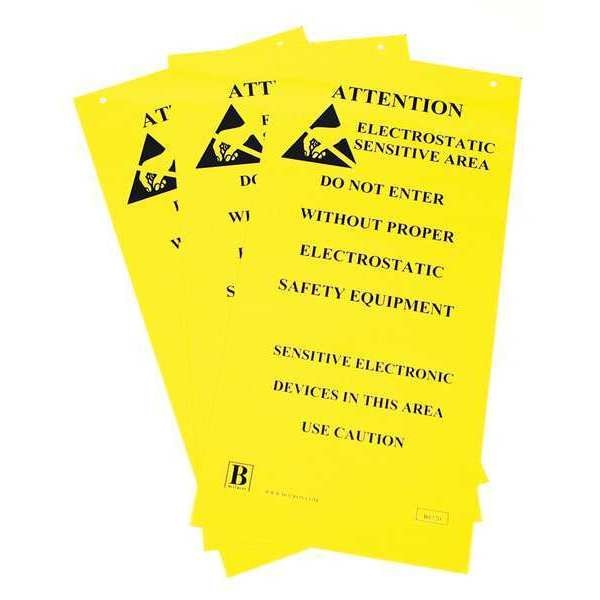 ESD Zone Hanging Sign 1.7ftx10in, PK3