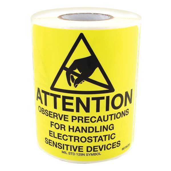 ESD MIL Label Roll 4inx4in