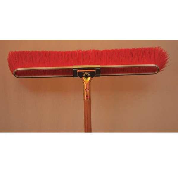 23" Red floor brush, 60" bolt-on hardwood hanlde, semi-smooth surfaces