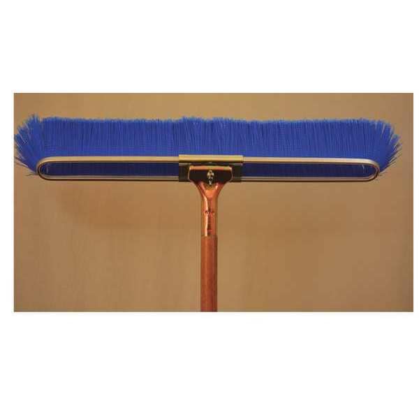 23" Blue flagged floor brush, 60" bolt-on wood handle
