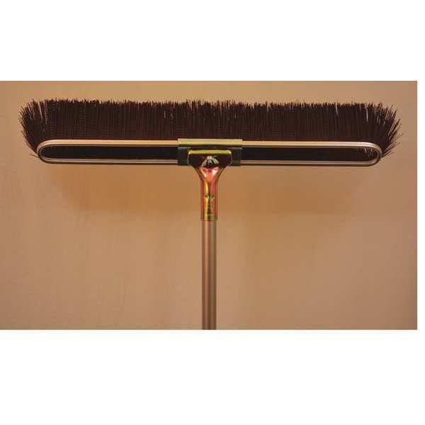 23" Brown bristle, coarse, floor brush, bolt-on steel handle