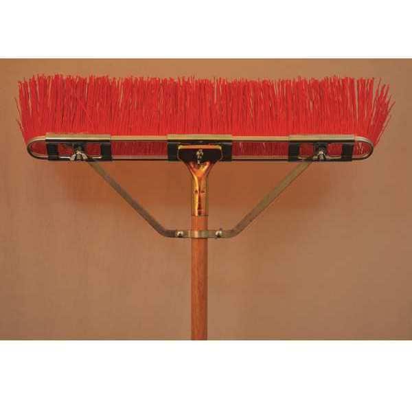 23" Coarse Street Sweep, Orange bristle, brace, bolt-on wood Hdl