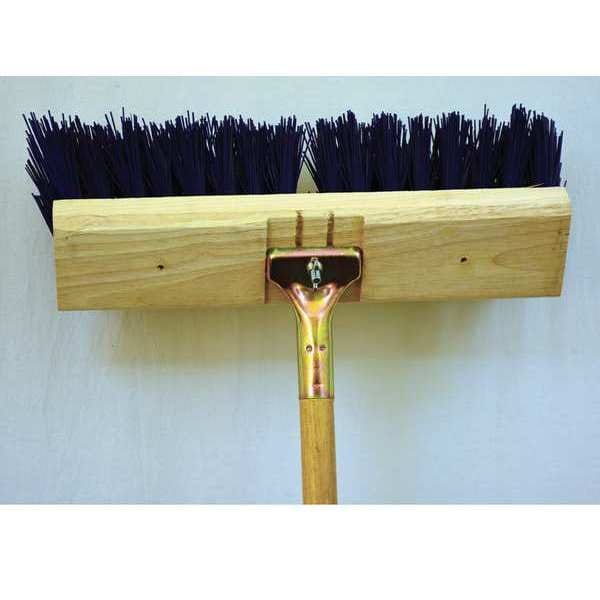 16" Blue street sweep, wood block, bolt-on harwood handle
