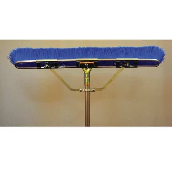 29" Blue flagged floor brush, brace, 60" bolt-on steel handle