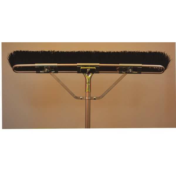 35" black floor brush, medium sweep, brace and bolt-on steel Hdl
