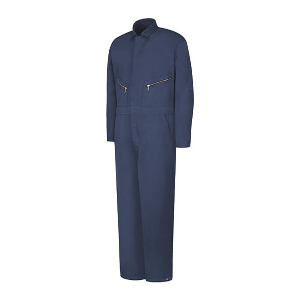 CT30 Navy Insulated Coverall, 35% Cotton, 65% Polyester, 7.25 oz Fabric Weight, Navy, M