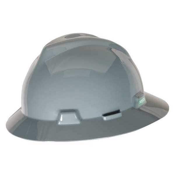 Hard Hat, V-Gard, Polyethylene, 4-Point Point Ratchet (4-Point), Silver