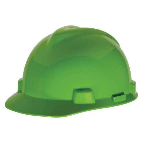 Hard Hat, V-Gard, Polyethylene, 4-Point Point Bright Lime Green