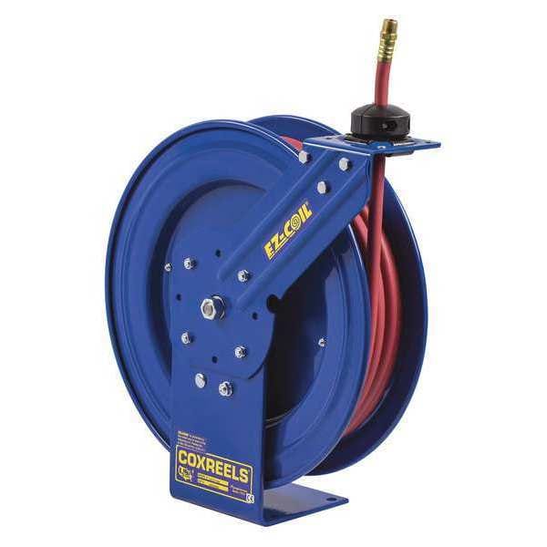 Spring Rewind Hose Reel, 3/8" Hose Diameter, 35 ft. Length, 300 psi Max. Pressure