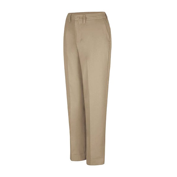 Women's Womens Pant W/Side Elastic, 12, Khaki, Cotton/Polyester