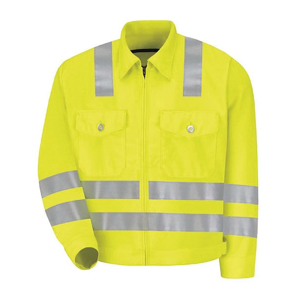 Hi-Vis Jacket, 100% Polyester, Fluorescent Yellow/Green, 2XL