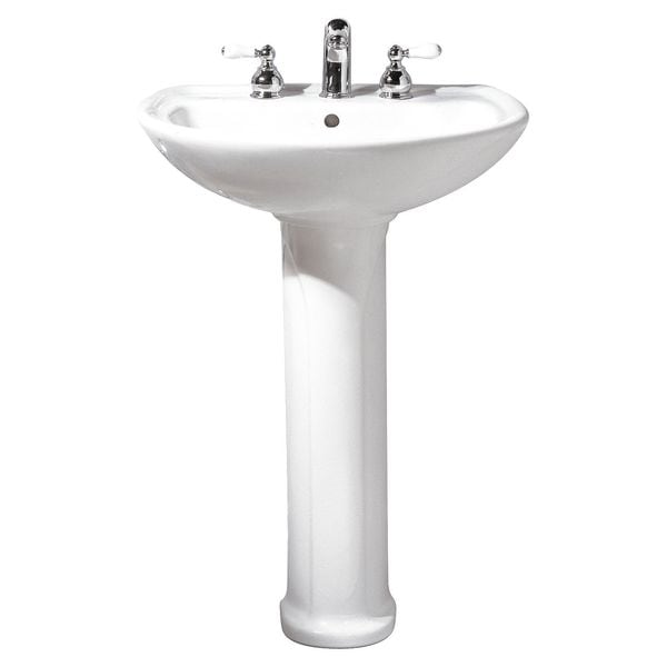 Cadet Pedestal Sink, 8" Center Hole, White