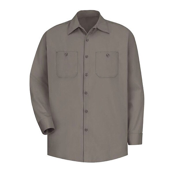 Men's Long Sleeve Work Shirt, Cotton, Button Fronts, 2 Pocket(s), Tan, XL