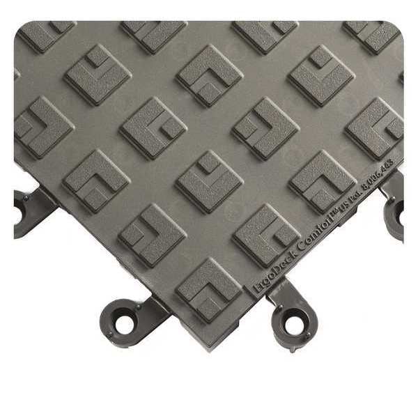ErgoDeck Comfort Solid Kit, 42in x 66in, Solid, 42" W x 66" L, Charcoal with Yellow Borders