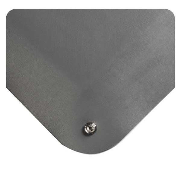 Gray Static Dissipative Anti Fatigue Mat, 1/2" Thick, PVC Surface With Nitrile Infused Sponge