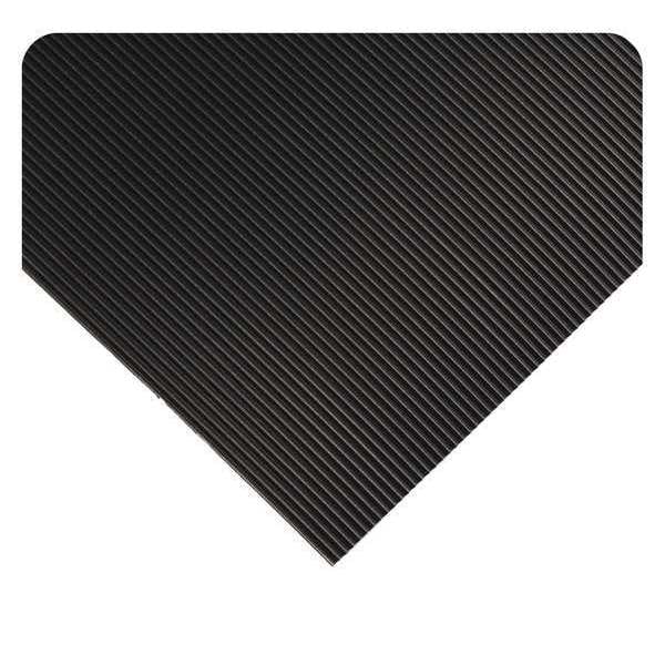 Antifatigue Mat, 10 ft. L x 2 ft. W, 1/4" Thickness, Corrugated, Black