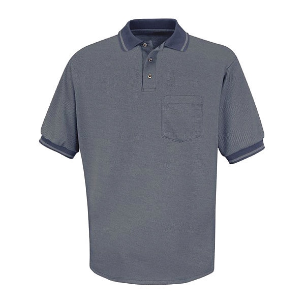 Short Sleeve Performance Polo, 50% Cotton/50% Polyester, Moss Green/Navy, 2XL