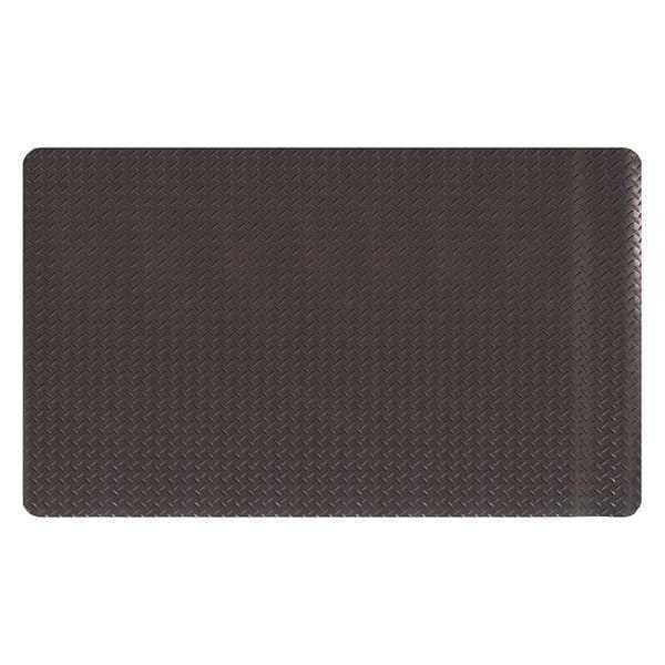 Antifatigue Mat, 10 ft. L x 3 ft. W, 15/16" Thickness, Diamond, Solid Black