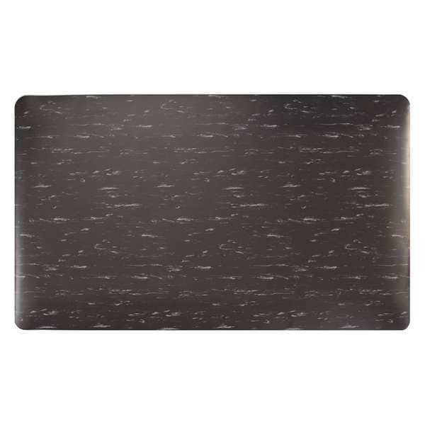 Antifatigue Mat, 3 ft. L x 2 ft. W, 1/2" Thickness, Marble, Black/White