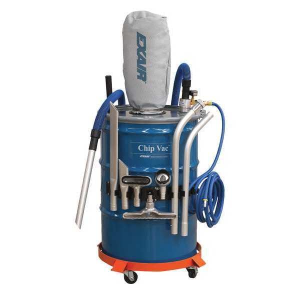 Premium Chip Vacuum System, 100 gal., Hose Dia. 1-1/2", 40 scfm