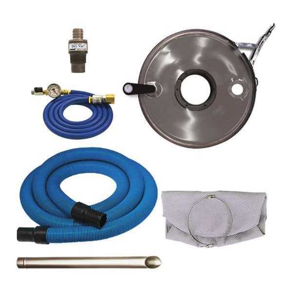 Heavy Duty Dry Vacuum System, 55 gal., Hose Dia. 1-1/2", 68 scfm