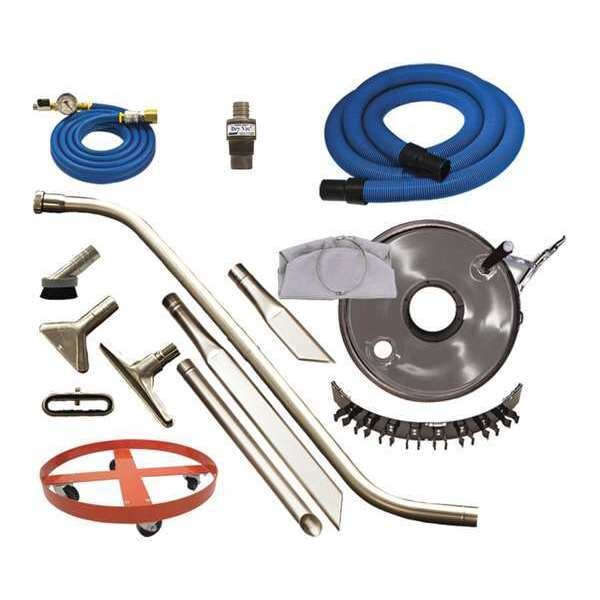 Deluxe Heavy Duty Dry Vacuum Sys, 3 gal., Hose Dia. 1-1/2", 68 scfm