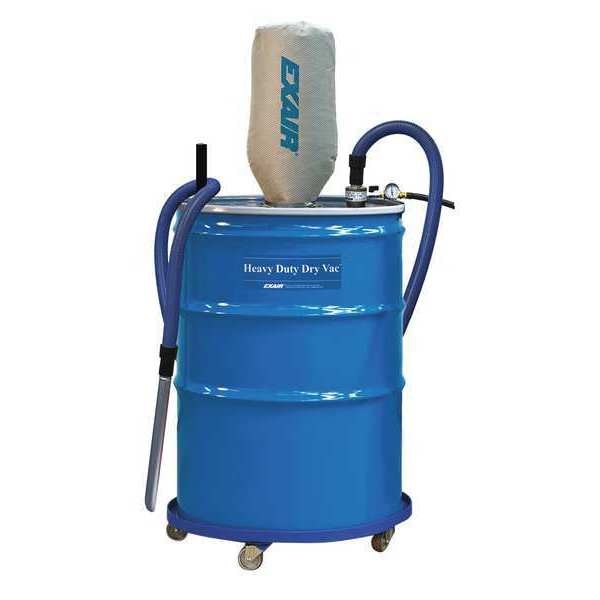 Premium Heavy Duty Dry Vacuum Sys, 110 gal., Hose Dia. 1-1/2", 68 scfm