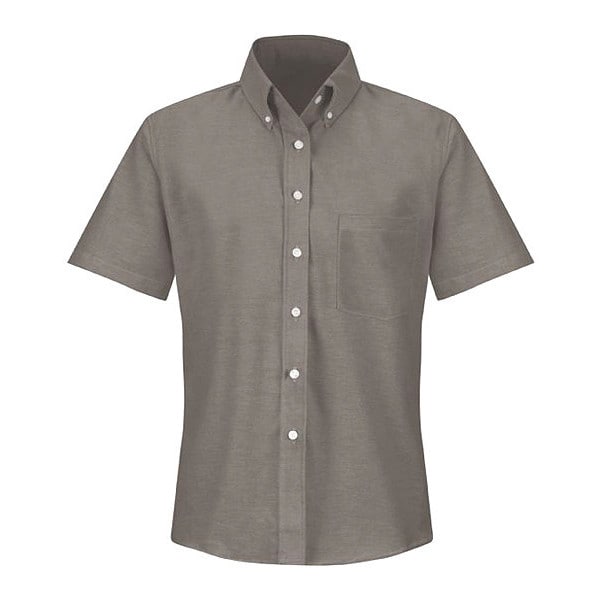 Short Sleeve Dress Shirt, 60% Combed Cotton/40% Polyester, Gray, 10