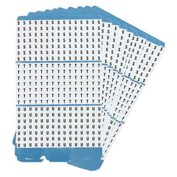 Porta-Pack Wire Mkrs, S, T, U, Blk/Wht, PK10