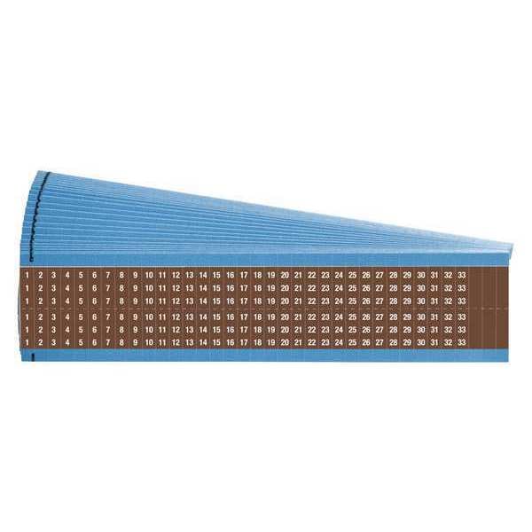 Wire Markers, Legend 1-33, Wht/Brown, PK25