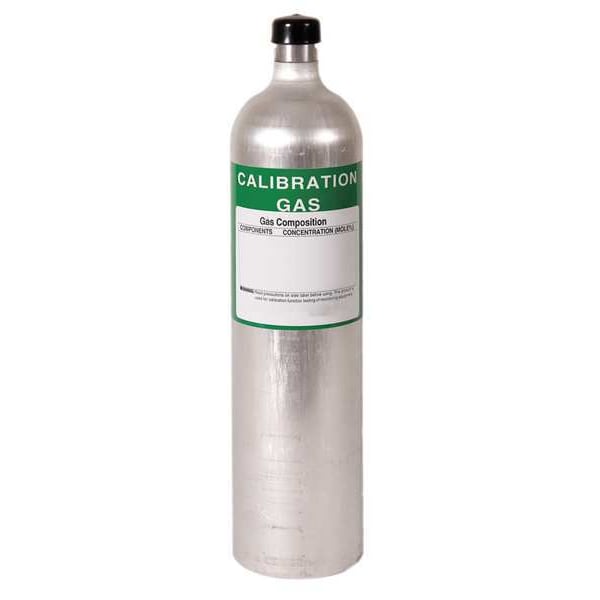 Calibration Gas, Carbon Monoxide, Hydrogen Sulfide, Methane, Oxygen, 58 L, C-10 Connection