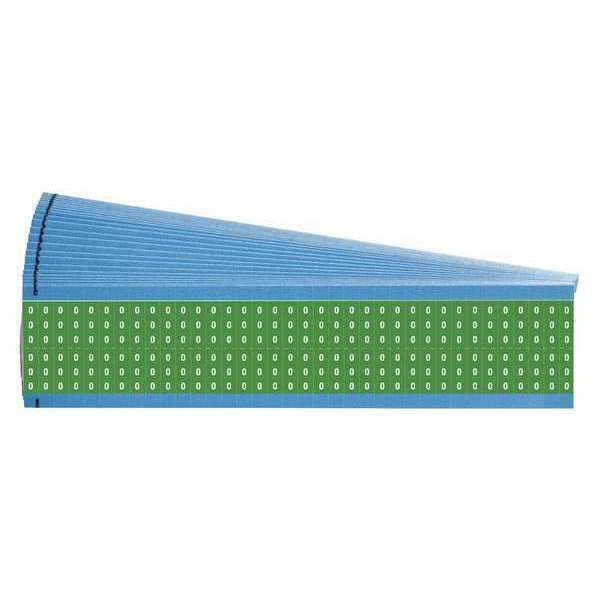 Wire Markers, Legend 0, White/Green, PK25