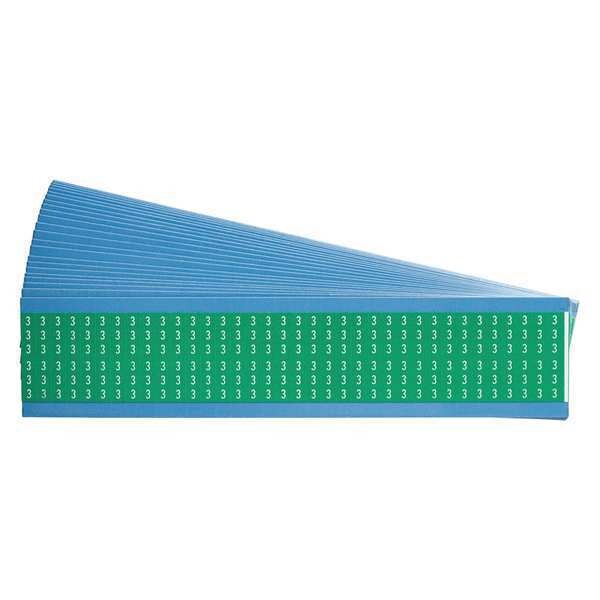 Wire Markers, Legend 3, White/Green, PK25