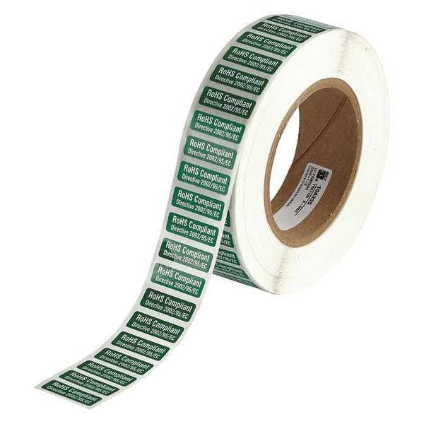 1.18 x 0.4 White/Green RoHS Compliant Labels