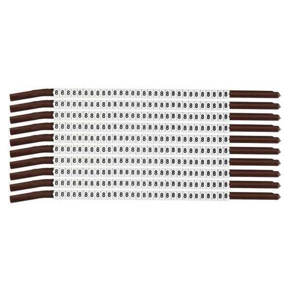Clip Sleeve Wire Mrkrs, 8, Blk/Wht, PK10, SCN15-8
