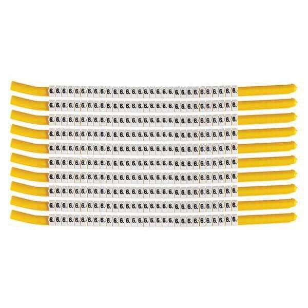 Clip Sleeve Wire Mrkrs, 6, Blk/Wht, PK10, SCN18-6