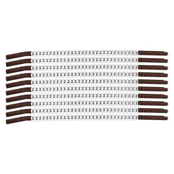 Clip Sleeve Wire Mrkrs, 2, Blk/Wht, PK10, SCN15-2