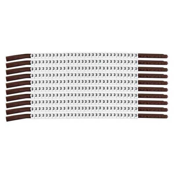 Clip Sleeve Wire Mrkrs, 3, Blk/Wht, PK10, SCN15-3