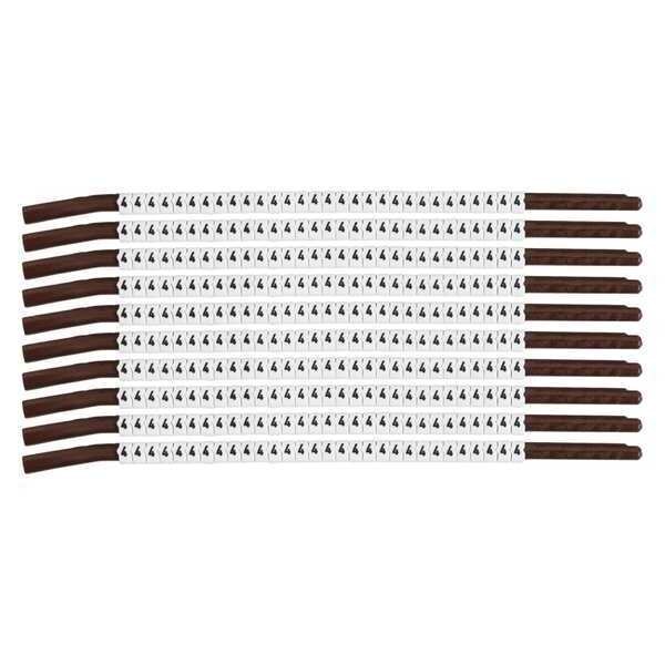 Clip Sleeve Wire Mrkrs, 4, Blk/Wht, PK10, SCN15-4