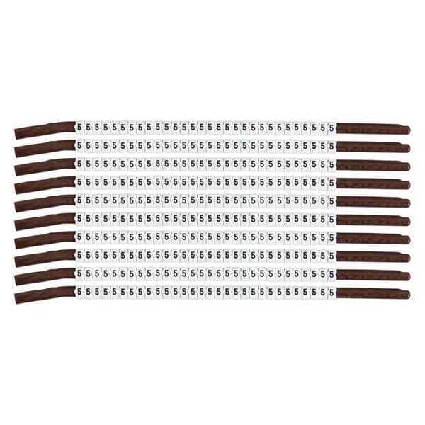 Clip Sleeve Wire Mrkrs, 5, Blk/Wht, PK10, SCN15-5