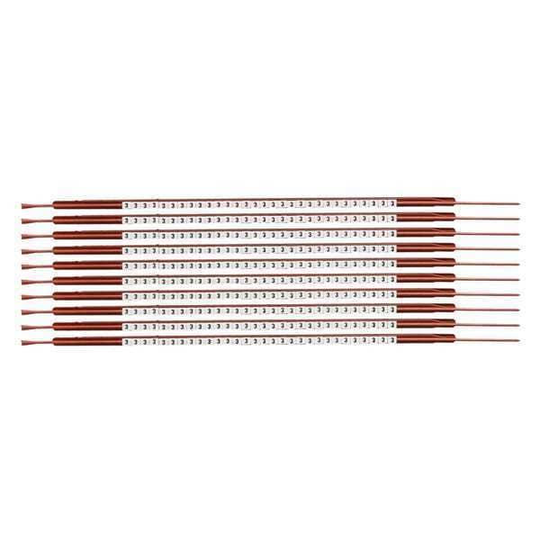 Clip Sleeve Wire Mrkrs, 3, Blk/Wht, PK10, SCN03-3