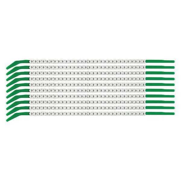 Clip Sleeve Wire Mrkrs, 3, Blk/Wht, PK10, SCN09-3