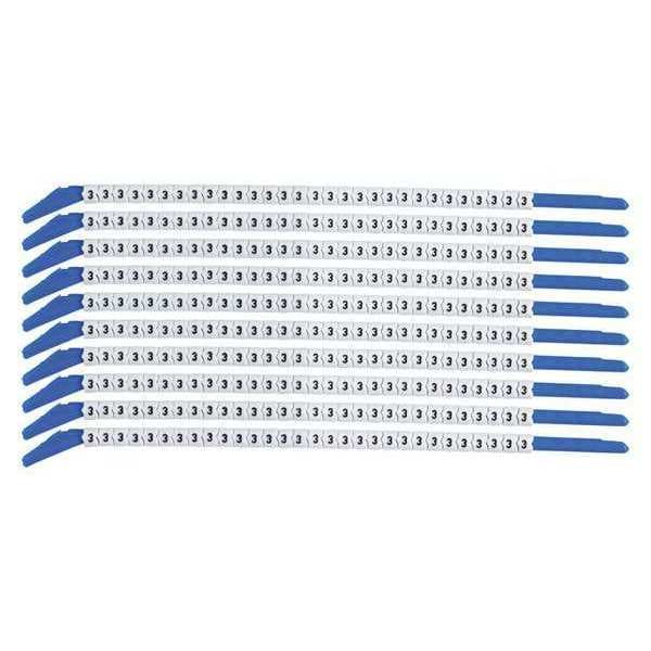 Clip Sleeve Wire Mrkrs, 3, Blk/Wht, PK10, SCN13-3
