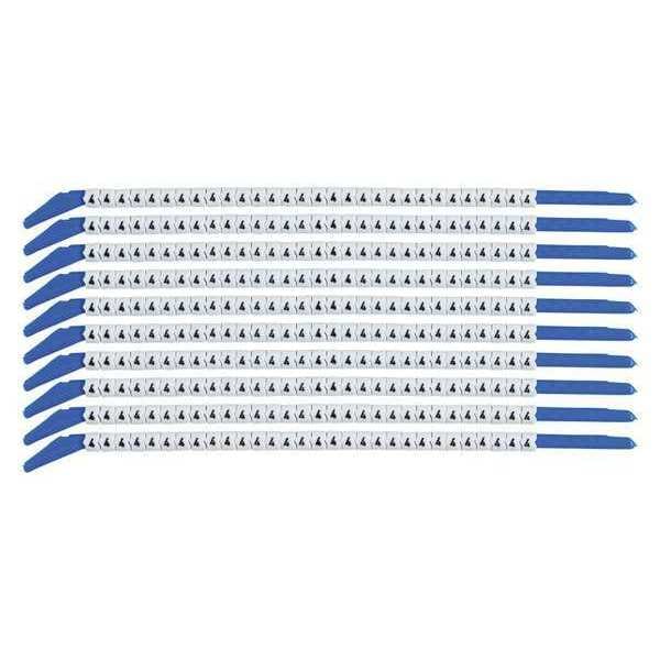 Clip Sleeve Wire Mrkrs, 4, Blk/Wht, PK10, SCN13-4