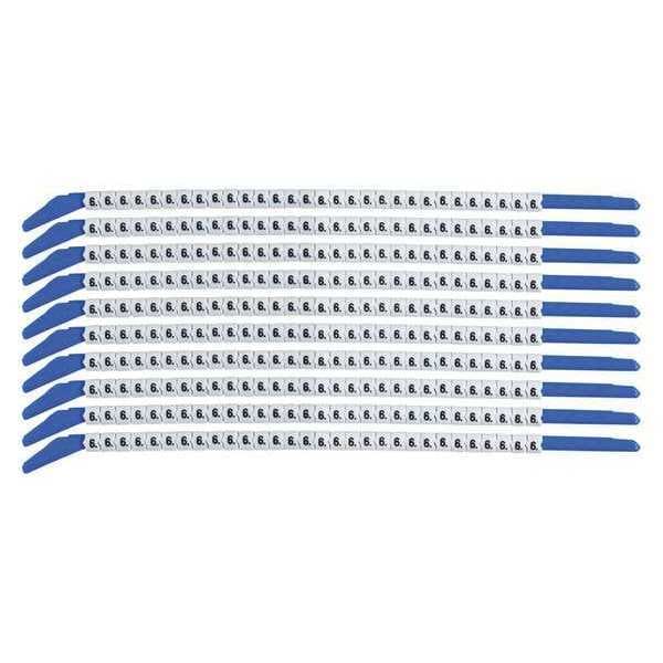 Clip Sleeve Wire Mrkrs, 6, Blk/Wht, PK10, SCN13-6