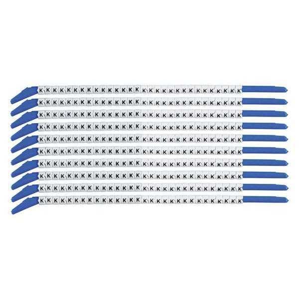 Clip Sleeve Wire Mrkrs, K, Blk/Wht, PK10
