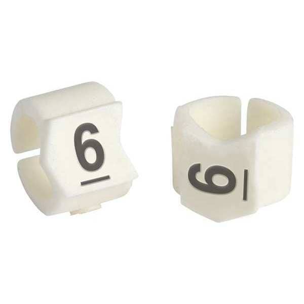 Clip Sleeve Wire Mrkrs, 6, Blk/Wht, PK50, SCN23-6